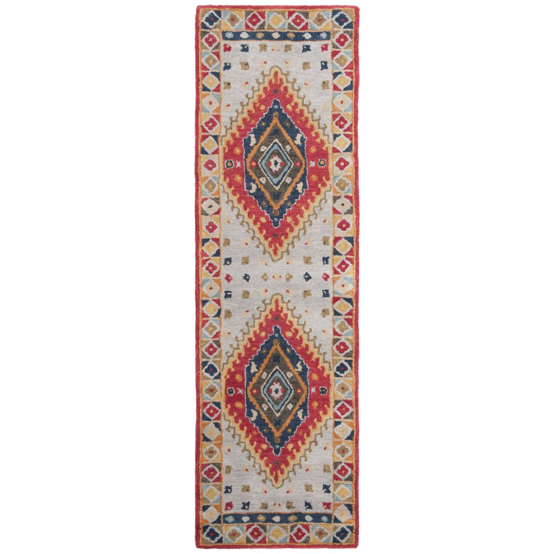 SAFAVIEH Heritage HG425F Handmade Grey / Red Rug Image 1