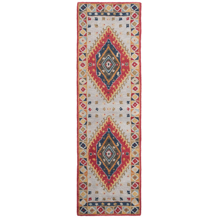 SAFAVIEH Heritage HG425F Handmade Grey / Red Rug Image 1