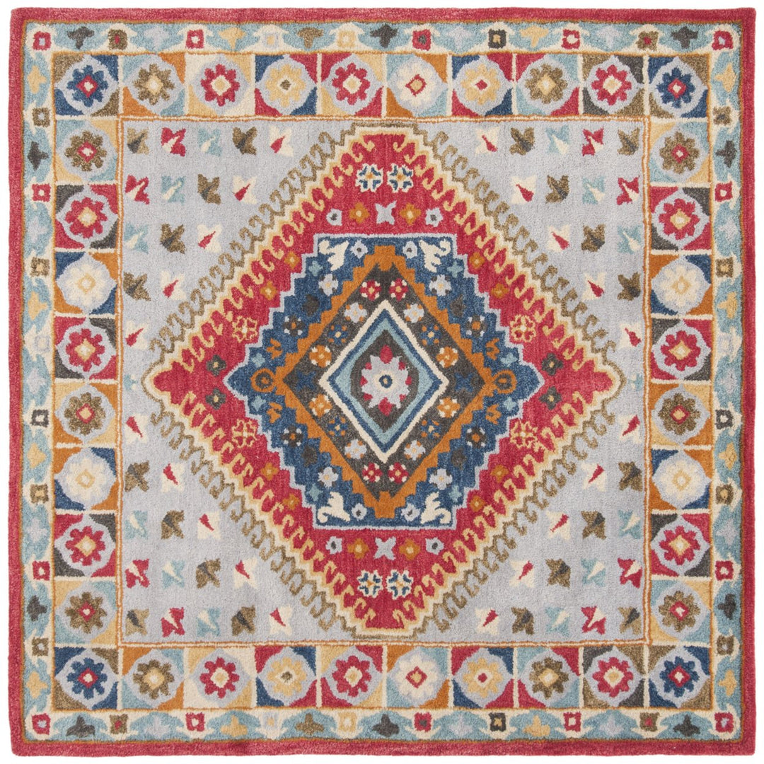 SAFAVIEH Heritage HG425F Handmade Grey / Red Rug Image 1