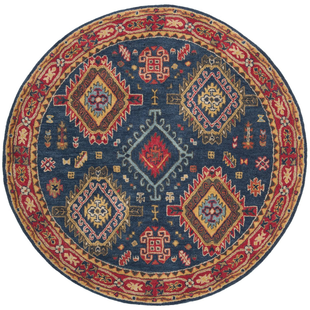 SAFAVIEH Heritage HG426N Handmade Navy / Red Rug Image 1