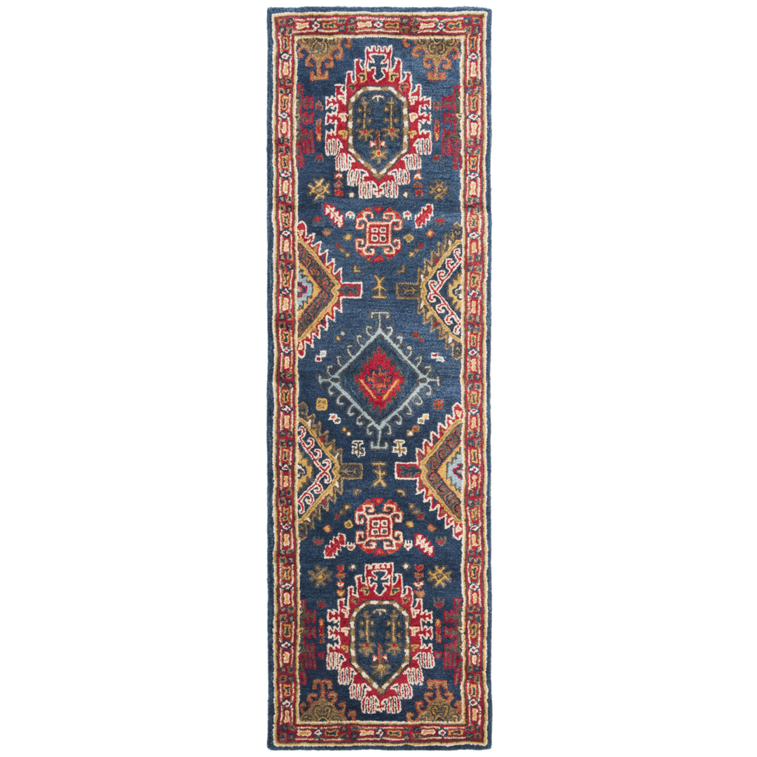 SAFAVIEH Heritage HG426N Handmade Navy / Red Rug Image 5