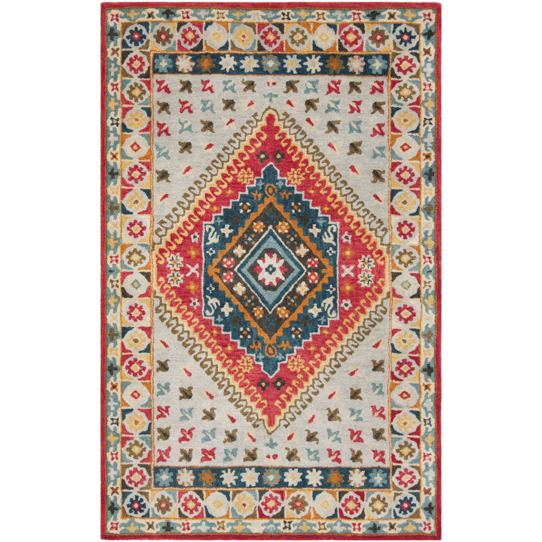 SAFAVIEH Heritage HG425F Handmade Grey / Red Rug Image 9