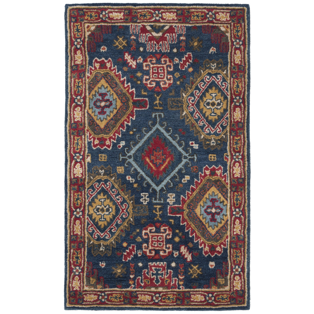 SAFAVIEH Heritage HG426N Handmade Navy / Red Rug Image 9