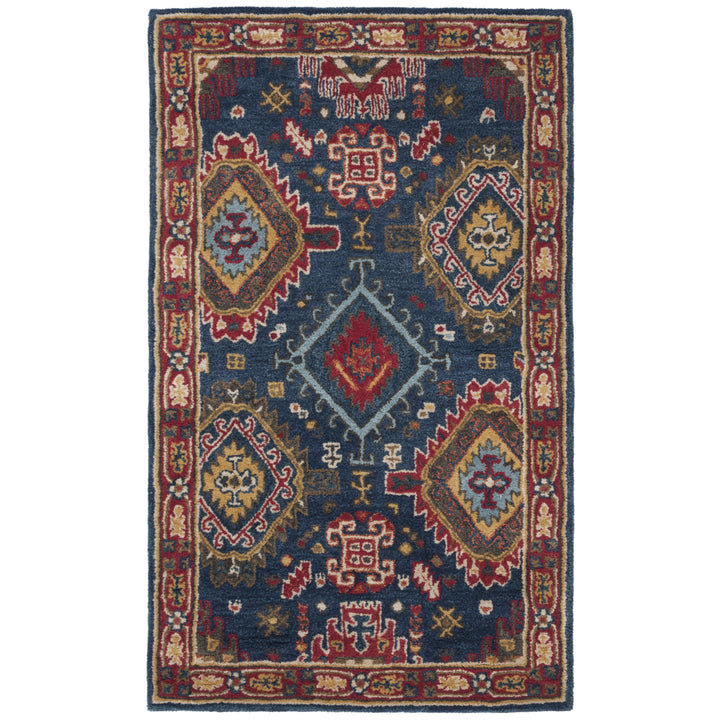 SAFAVIEH Heritage HG426N Handmade Navy / Red Rug Image 9