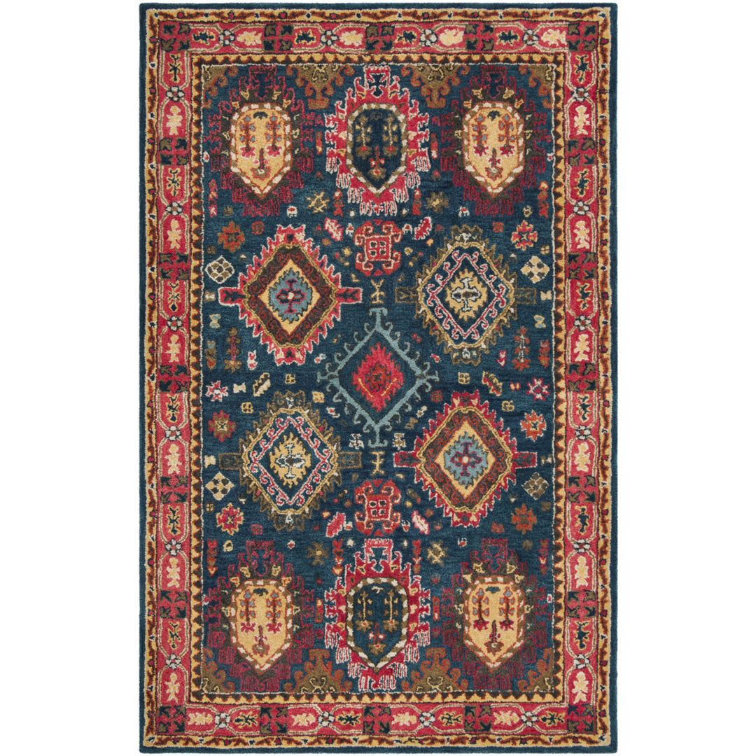 SAFAVIEH Heritage HG426N Handmade Navy / Red Rug Image 10