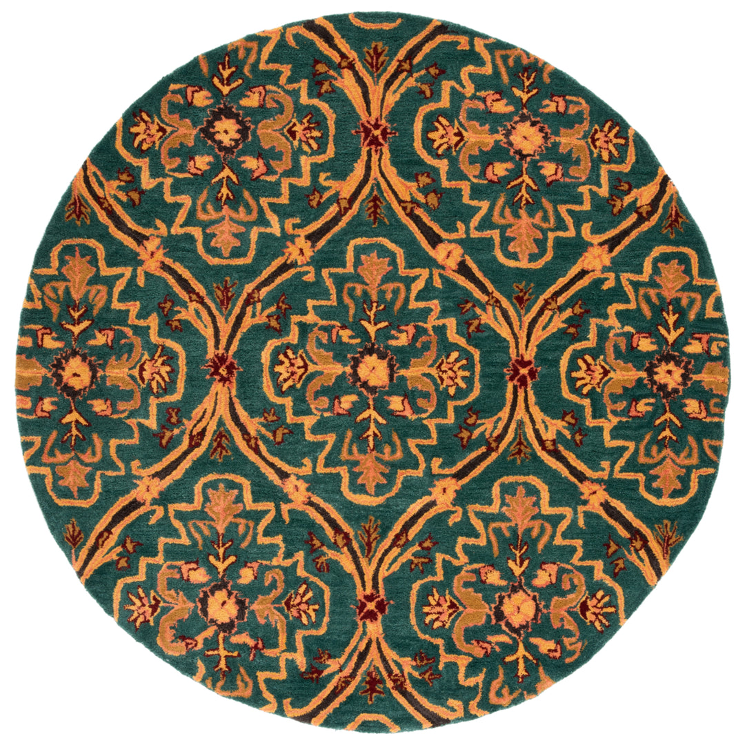 SAFAVIEH Heritage HG475Y Handmade Green / Orange Rug Image 4