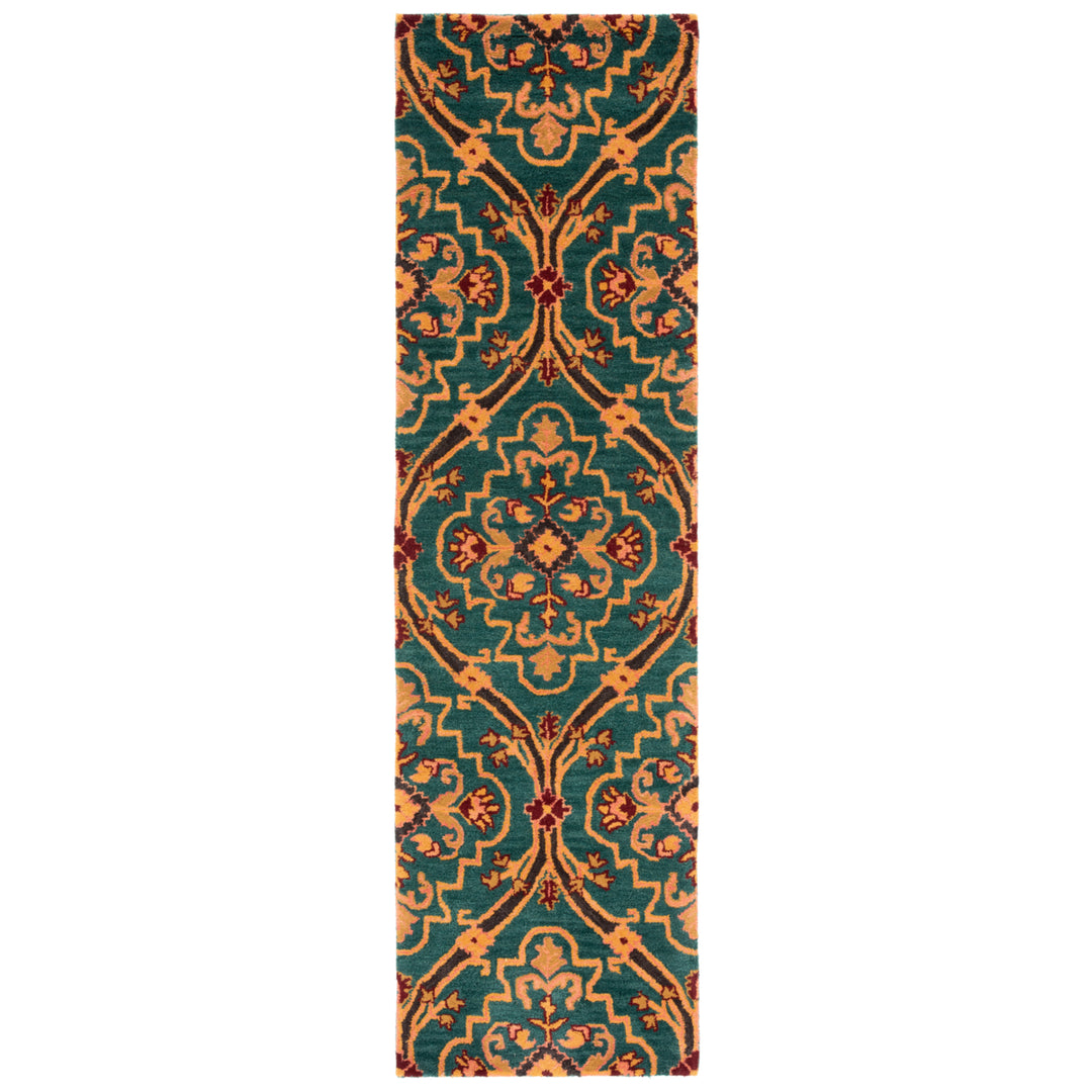 SAFAVIEH Heritage HG475Y Handmade Green / Orange Rug Image 5