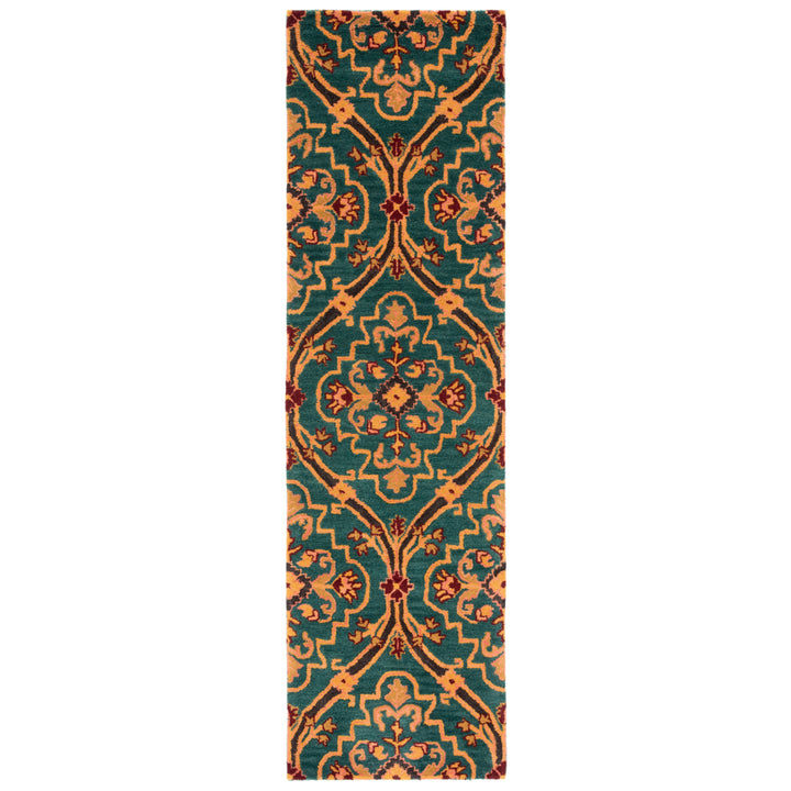 SAFAVIEH Heritage HG475Y Handmade Green / Orange Rug Image 5