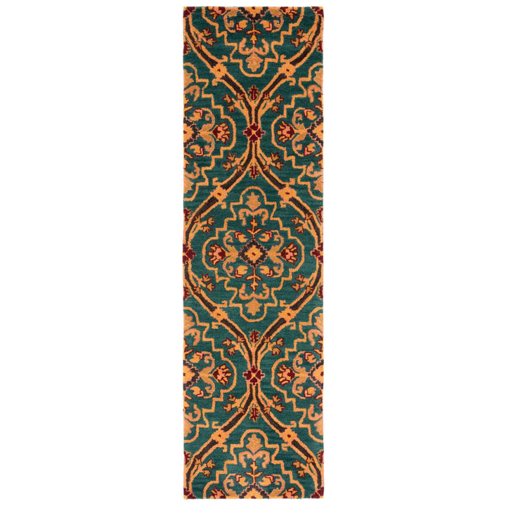 SAFAVIEH Heritage HG475Y Handmade Green / Orange Rug Image 1