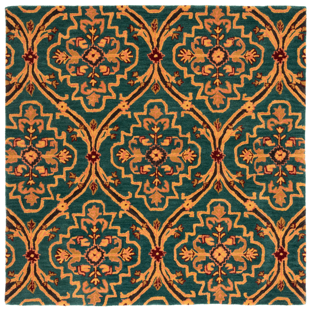 SAFAVIEH Heritage HG475Y Handmade Green / Orange Rug Image 6