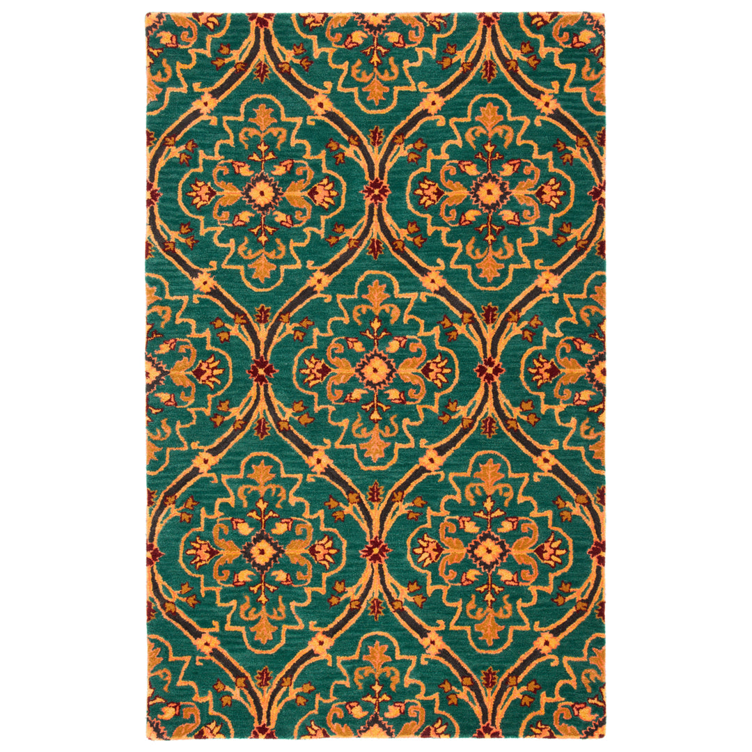 SAFAVIEH Heritage HG475Y Handmade Green / Orange Rug Image 10