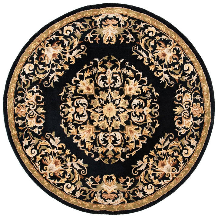 SAFAVIEH Heritage Collection HG640B Handmade Black Rug Image 1