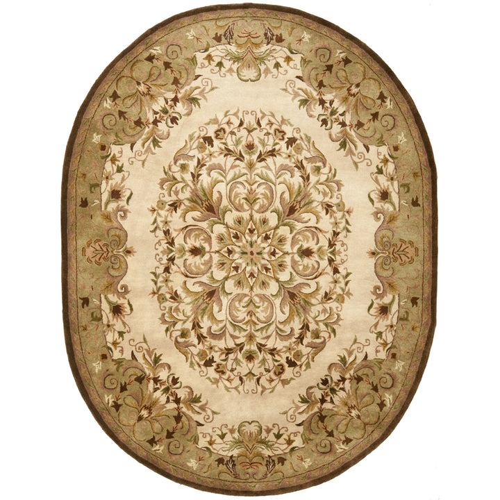 SAFAVIEH Heritage HG640A Handmade Beige / Green Rug Image 10