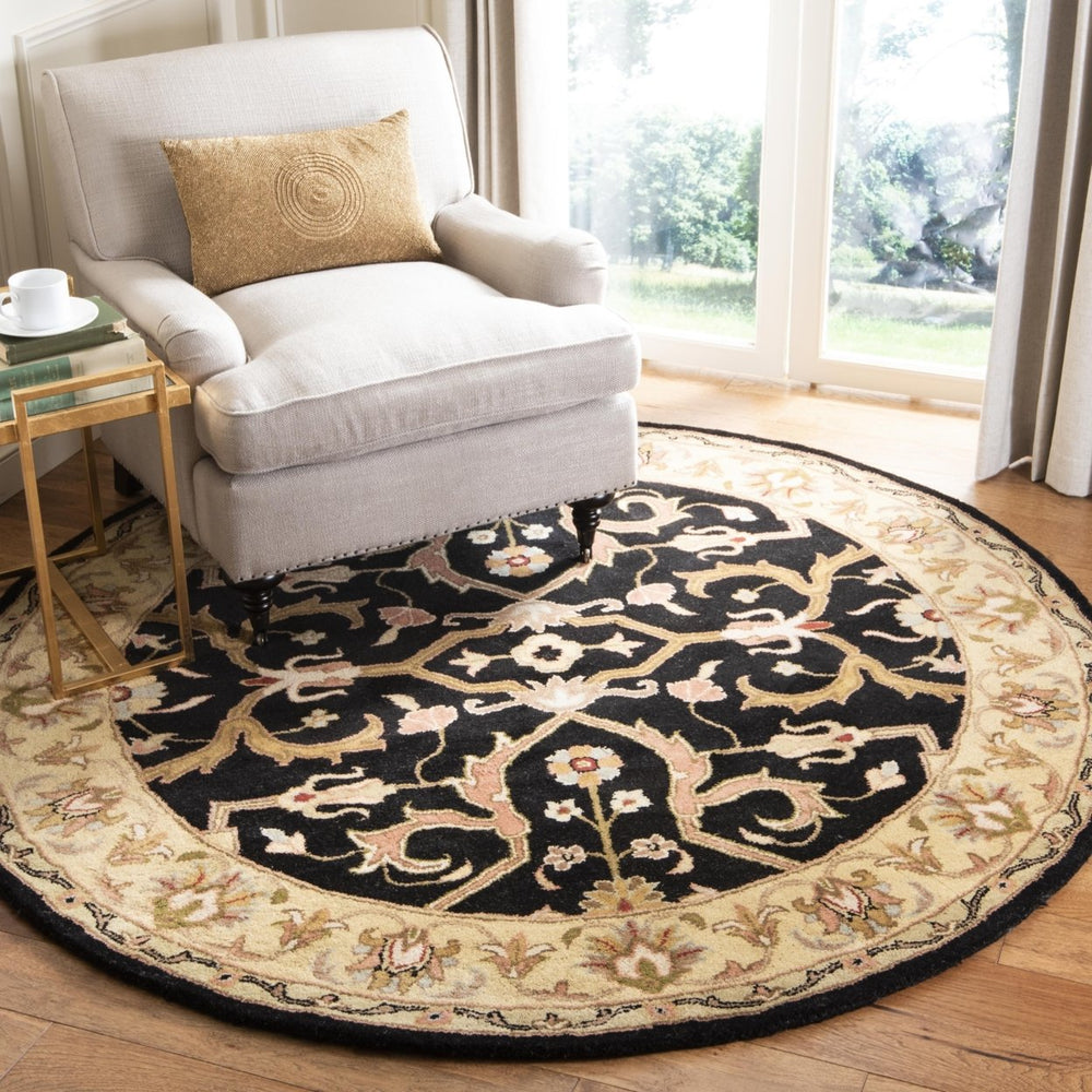 SAFAVIEH Heritage HG644A Handmade Charcoal / Beige Rug Image 2