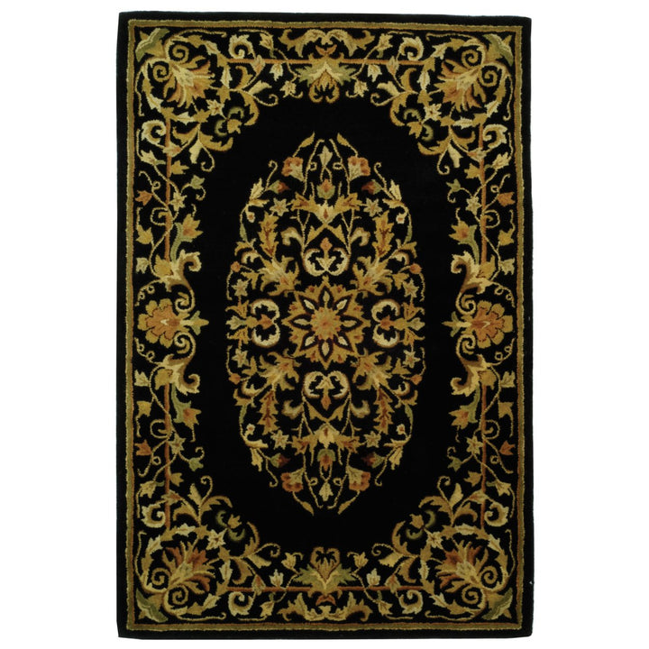 SAFAVIEH Heritage Collection HG640B Handmade Black Rug Image 1