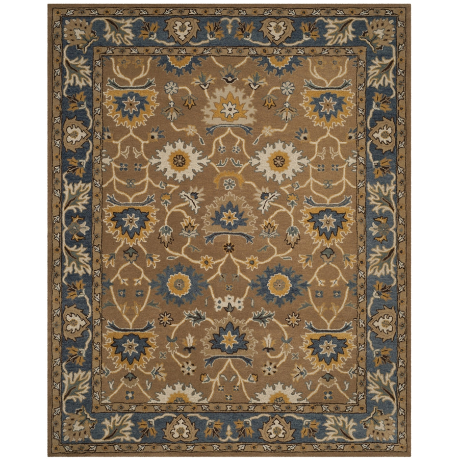 SAFAVIEH Heritage HG652A Handmade Camel / Blue Rug Image 1