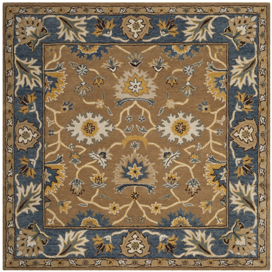 SAFAVIEH Heritage HG652A Handmade Camel / Blue Rug Image 6