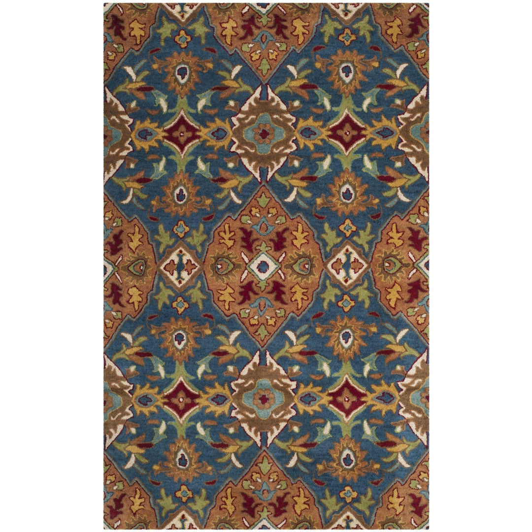 SAFAVIEH Heritage HG653A Handmade Camel / Blue Rug Image 10