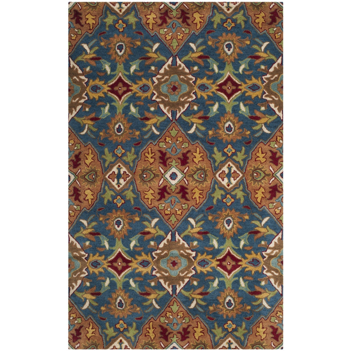 SAFAVIEH Heritage HG653A Handmade Camel / Blue Rug Image 10