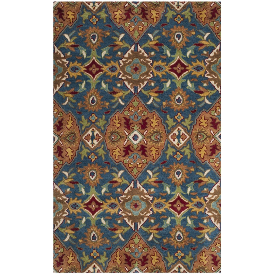 SAFAVIEH Heritage HG653A Handmade Camel / Blue Rug Image 1