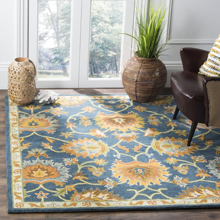 SAFAVIEH Heritage Collection HG654A Handmade Navy Rug Image 2