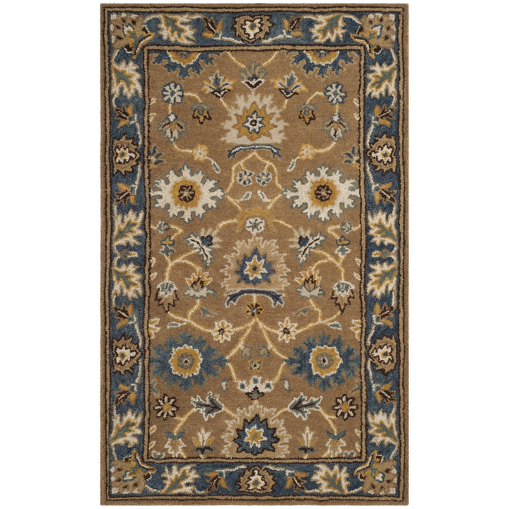 SAFAVIEH Heritage HG652A Handmade Camel / Blue Rug Image 8