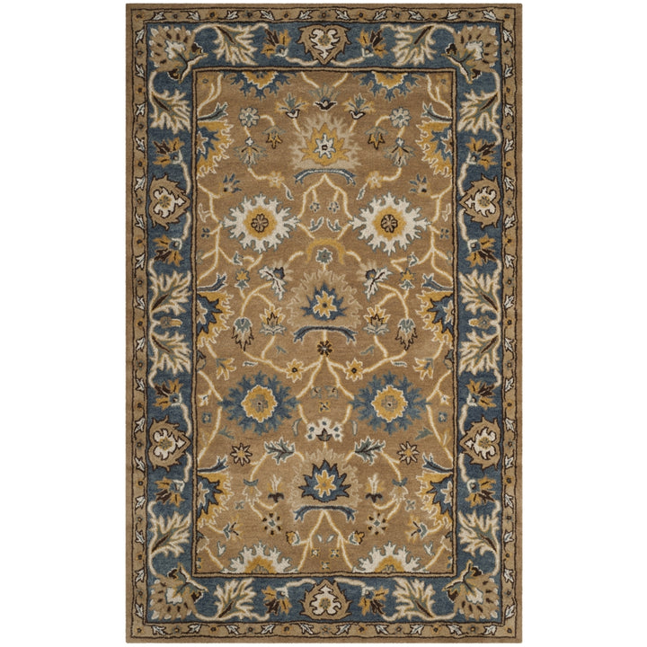 SAFAVIEH Heritage HG652A Handmade Camel / Blue Rug Image 9