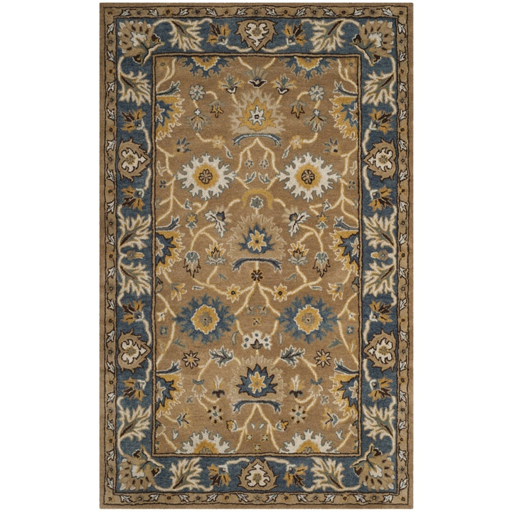 SAFAVIEH Heritage HG652A Handmade Camel / Blue Rug Image 1