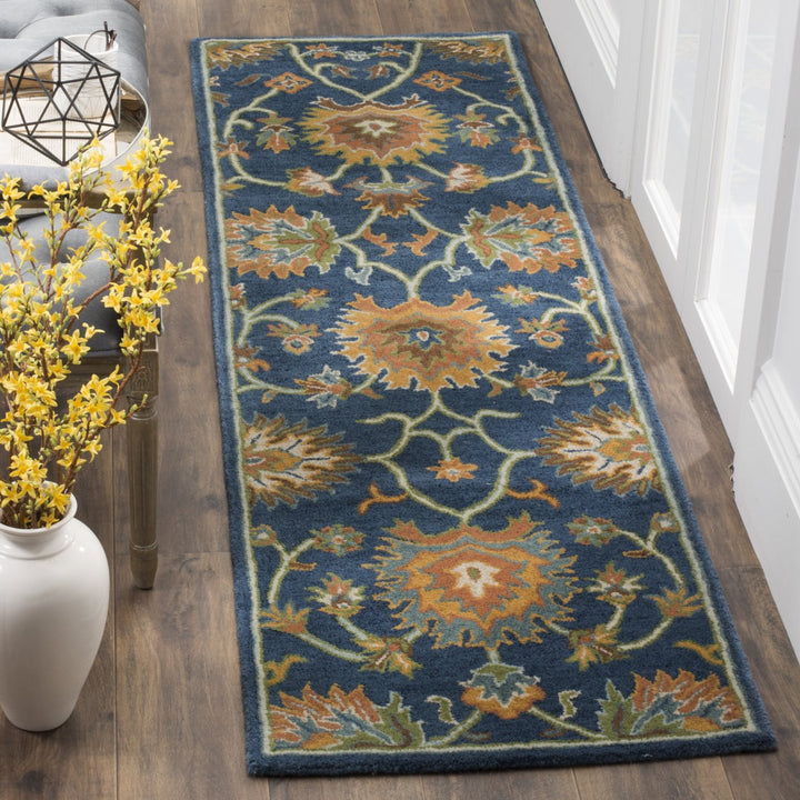 SAFAVIEH Heritage Collection HG654A Handmade Navy Rug Image 4