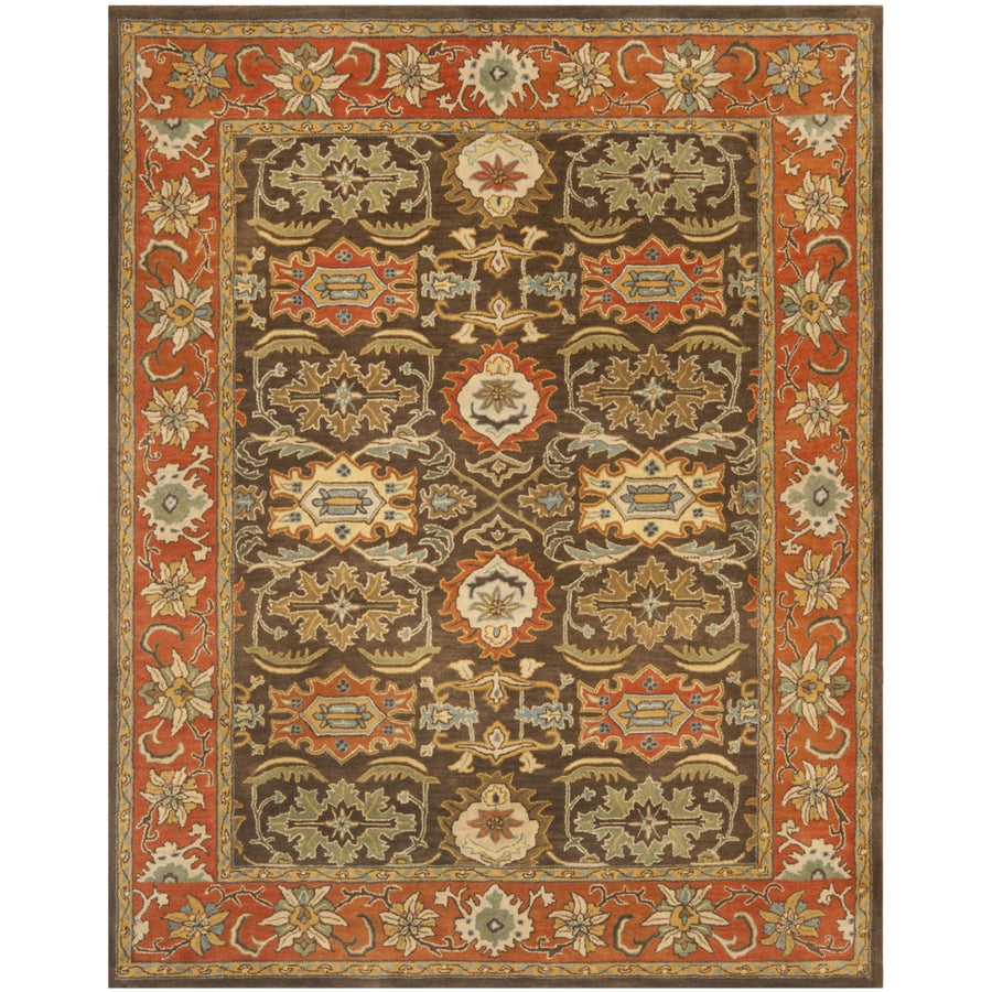 SAFAVIEH Heritage HG734B Chocolate / Tangerine Rug Image 1