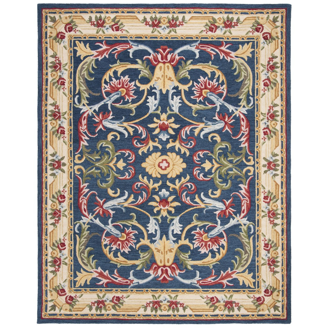 SAFAVIEH Heritage HG657N Handmade Navy / Ivory Rug Image 1