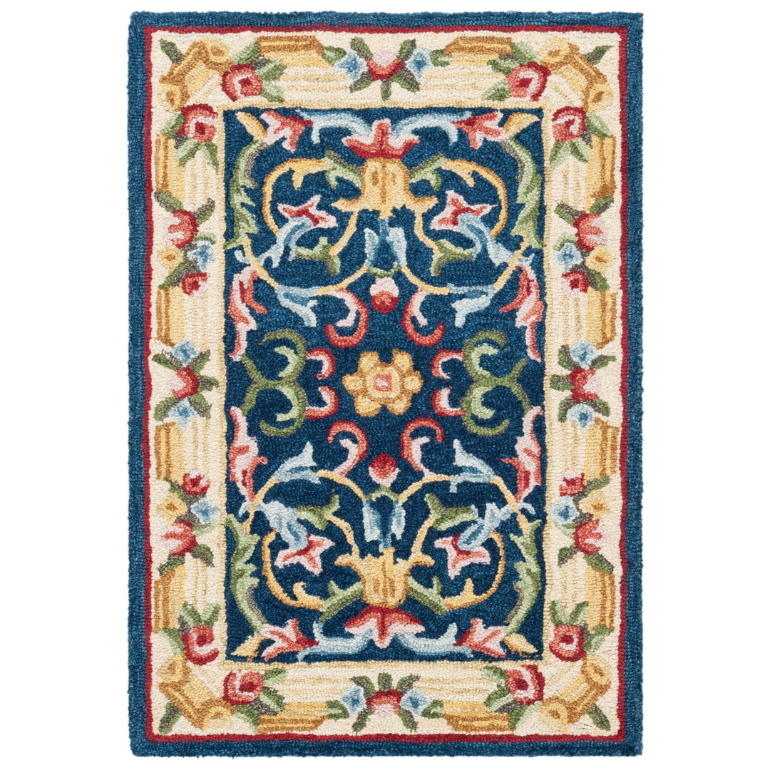 SAFAVIEH Heritage HG657N Handmade Navy / Ivory Rug Image 1