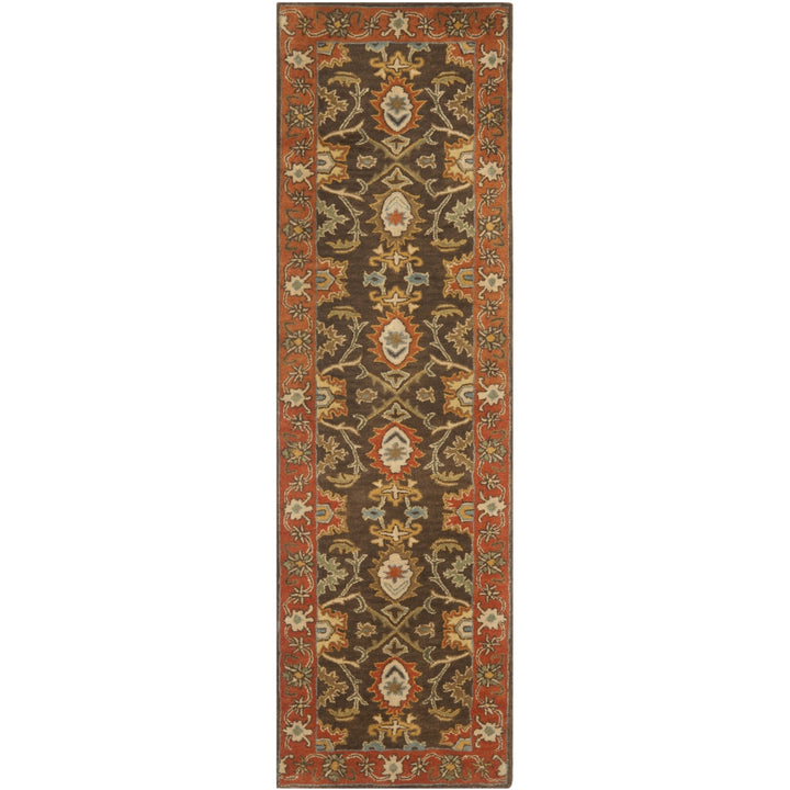 SAFAVIEH Heritage HG734B Chocolate / Tangerine Rug Image 5