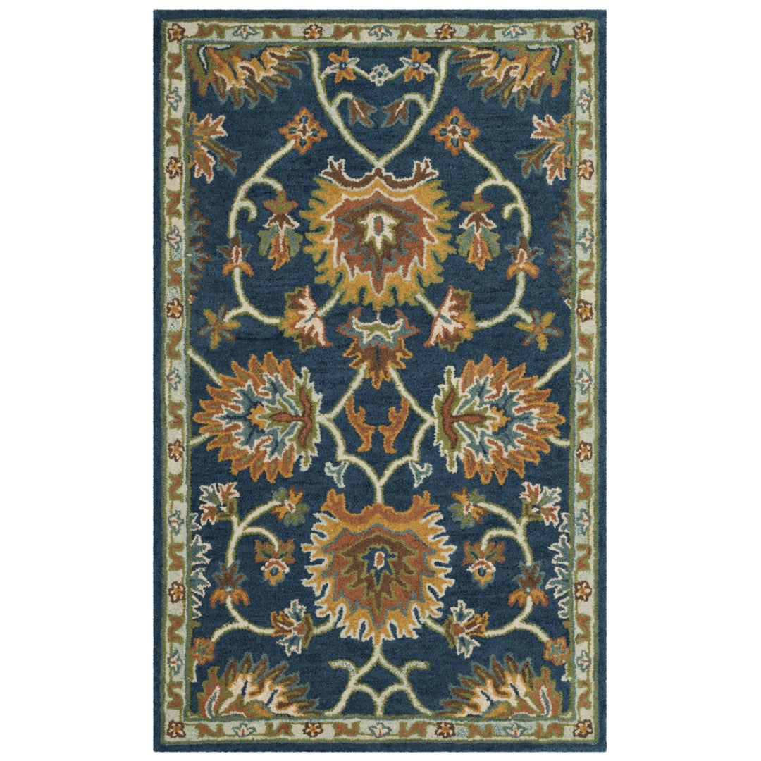 SAFAVIEH Heritage Collection HG654A Handmade Navy Rug Image 9