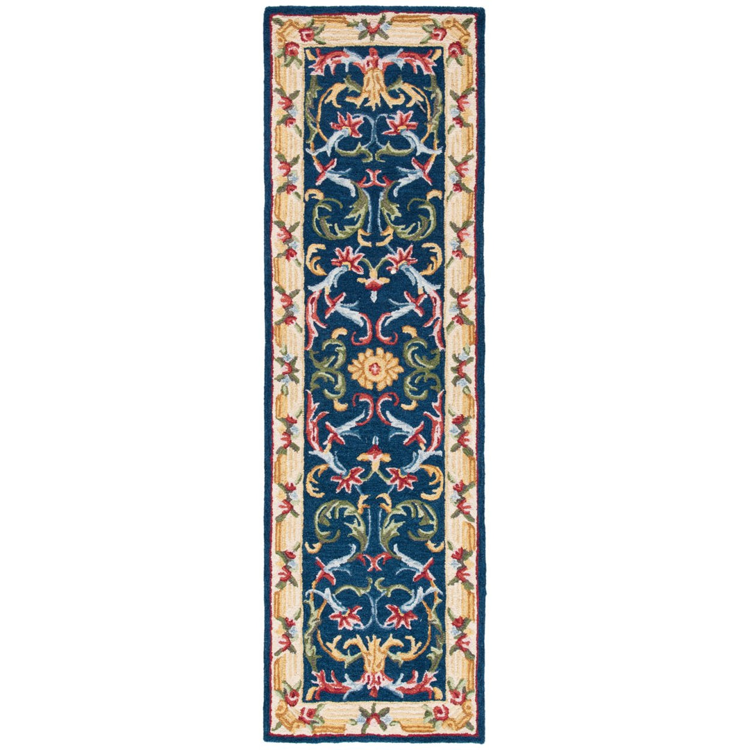 SAFAVIEH Heritage HG657N Handmade Navy / Ivory Rug Image 3