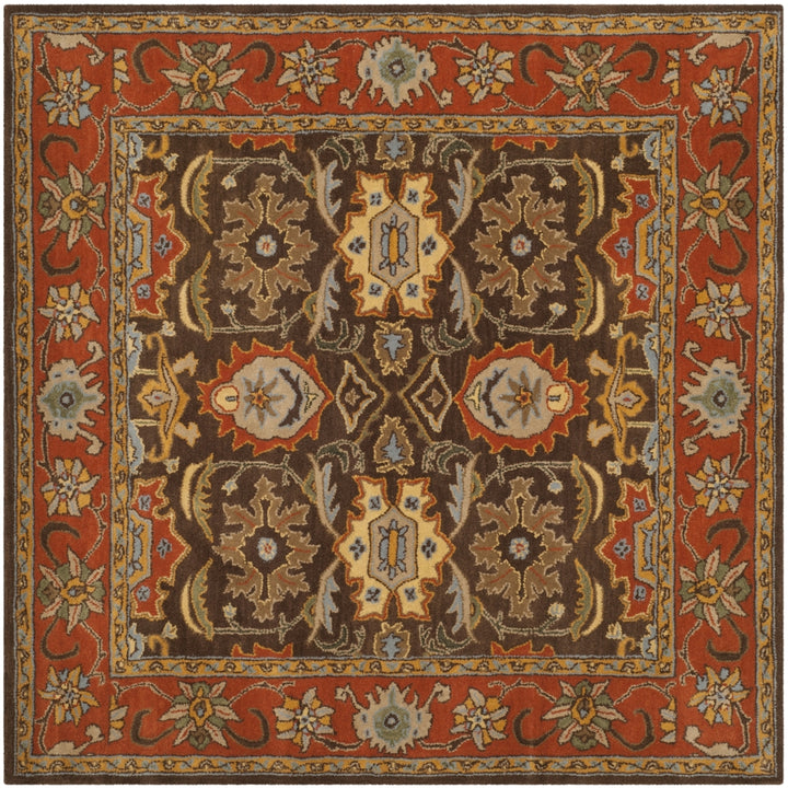 SAFAVIEH Heritage HG734B Chocolate / Tangerine Rug Image 6