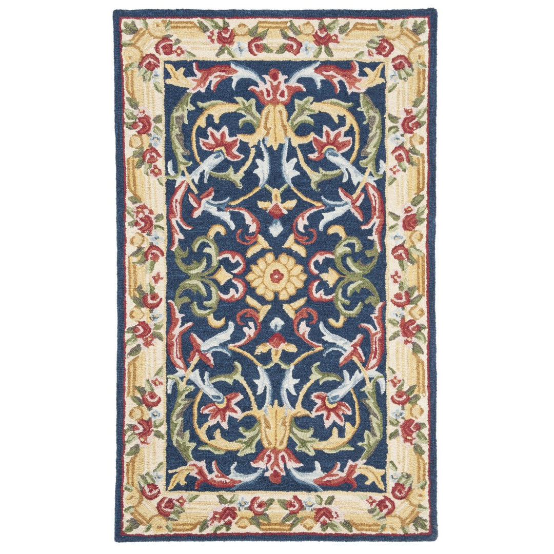 SAFAVIEH Heritage HG657N Handmade Navy / Ivory Rug Image 4