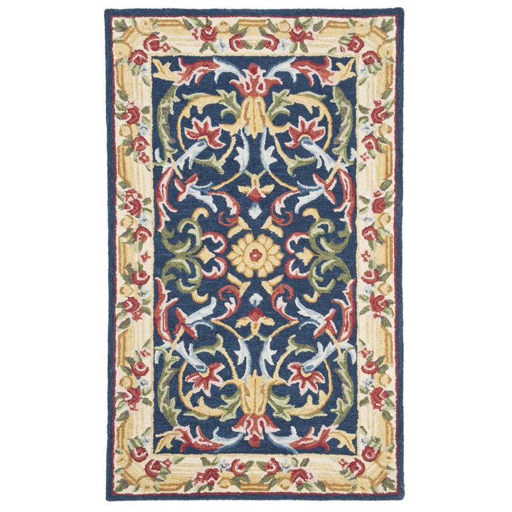 SAFAVIEH Heritage HG657N Handmade Navy / Ivory Rug Image 4