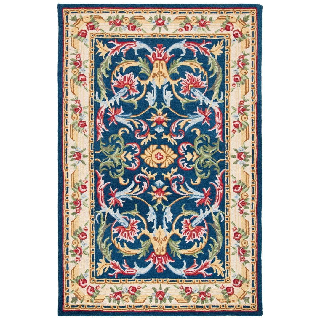 SAFAVIEH Heritage HG657N Handmade Navy / Ivory Rug Image 5