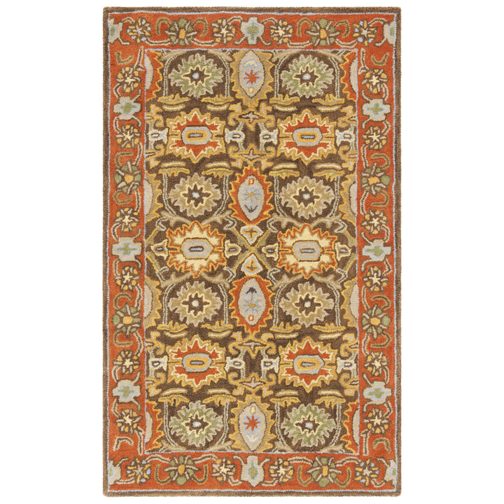 SAFAVIEH Heritage HG734B Chocolate / Tangerine Rug Image 8