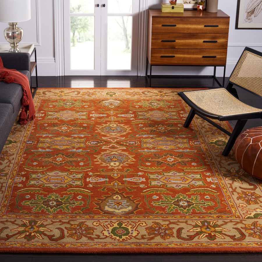 SAFAVIEH Heritage HG734D Handmade Rust / Beige Rug Image 1