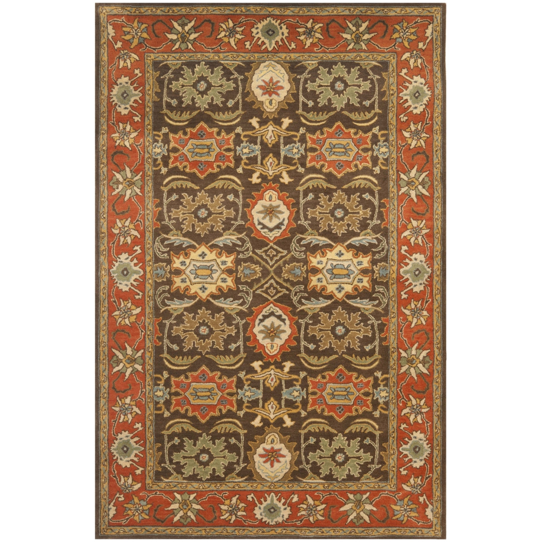 SAFAVIEH Heritage HG734B Chocolate / Tangerine Rug Image 9