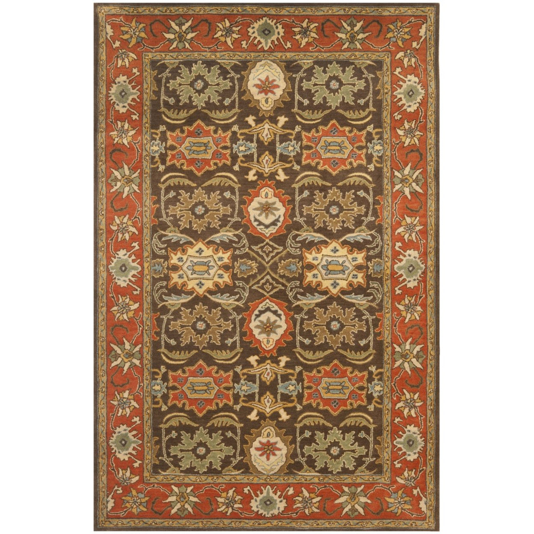 SAFAVIEH Heritage HG734B Chocolate / Tangerine Rug Image 1