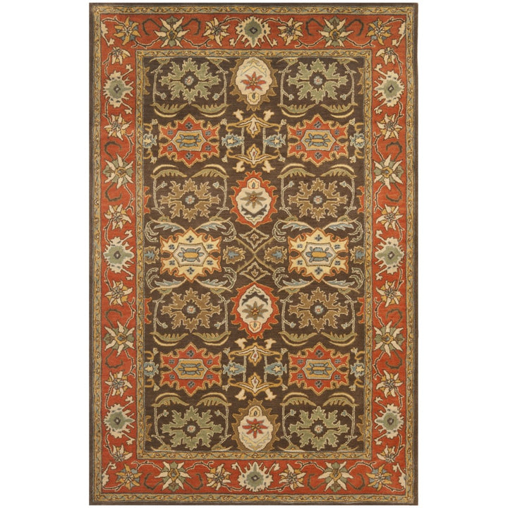 SAFAVIEH Heritage HG734B Chocolate / Tangerine Rug Image 1