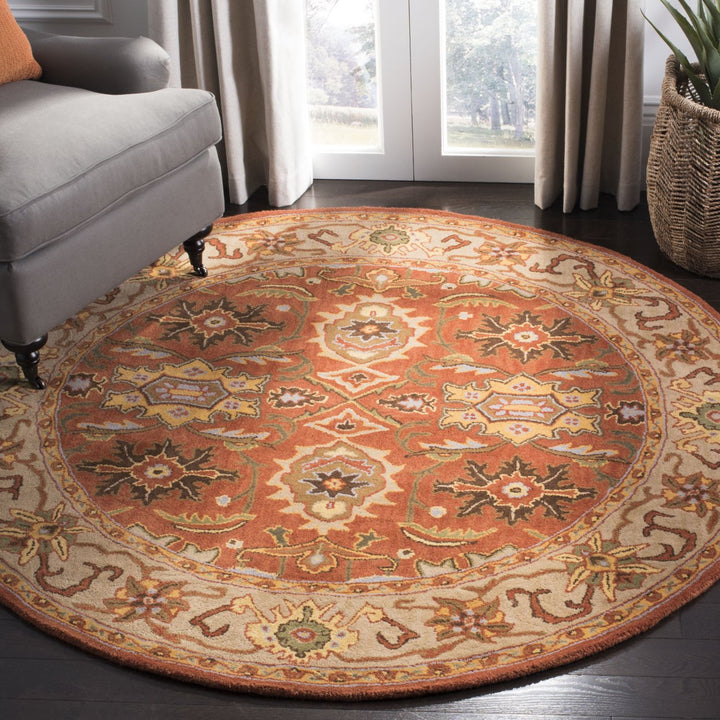 SAFAVIEH Heritage HG734D Handmade Rust / Beige Rug Image 10