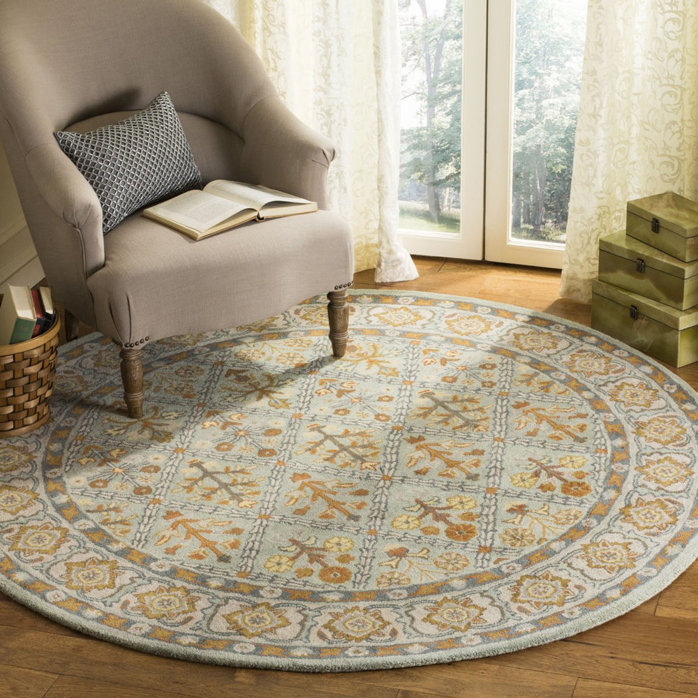 SAFAVIEH Heritage HG738A Handmade Cream / Blue Rug Image 2