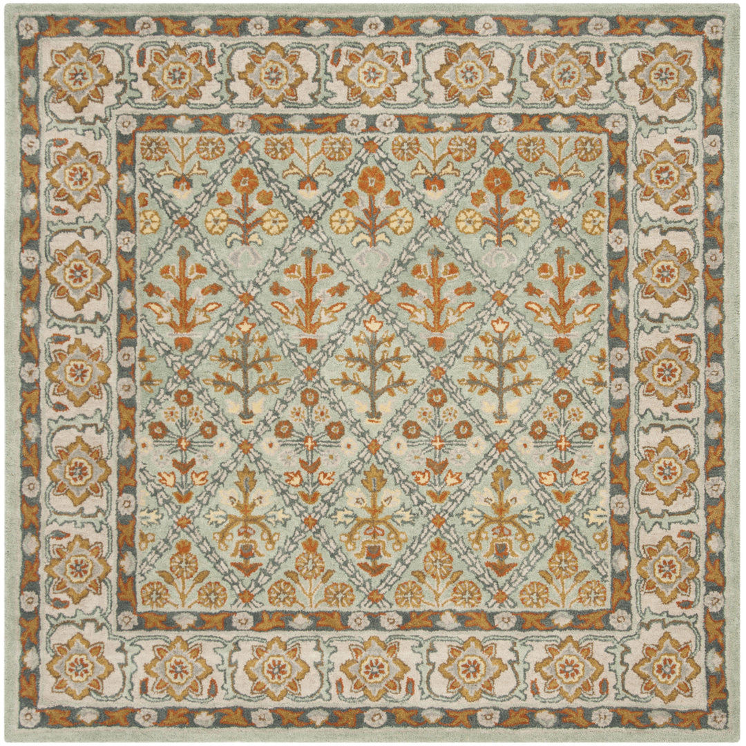 SAFAVIEH Heritage HG738A Handmade Cream / Blue Rug Image 6