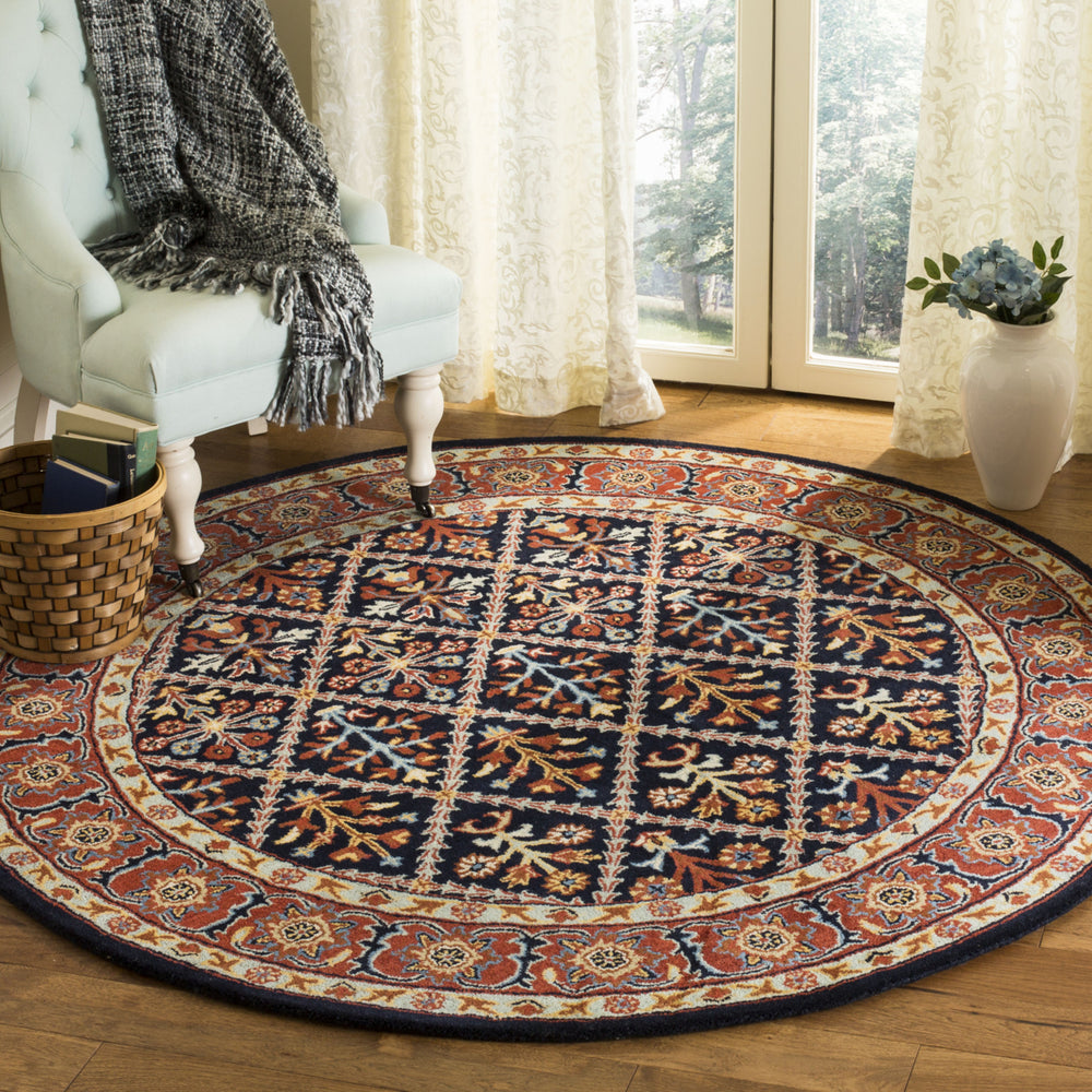 SAFAVIEH Heritage HG738N Handmade Navy / Red Rug Image 2