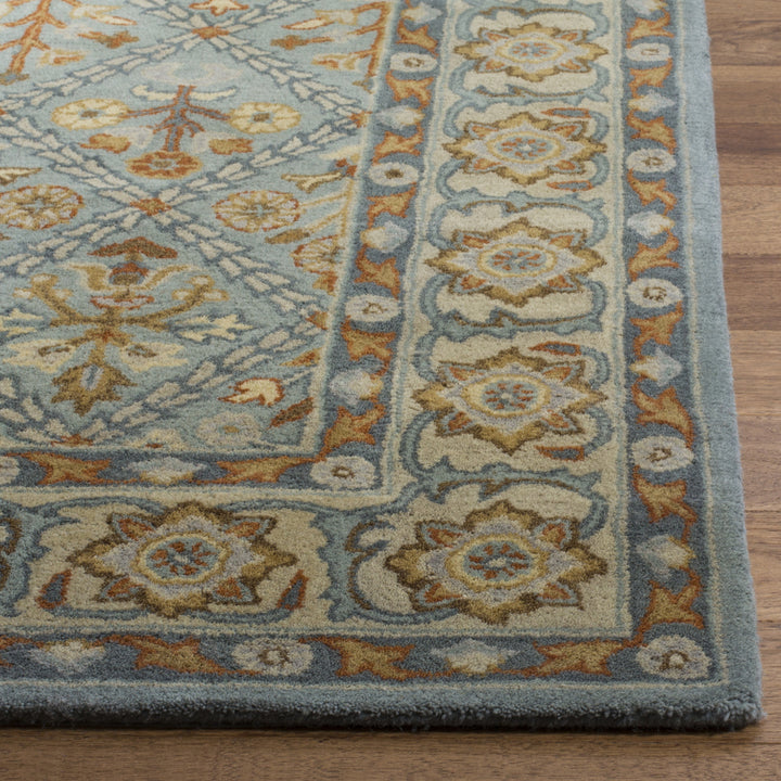 SAFAVIEH Heritage HG738A Handmade Cream / Blue Rug Image 7