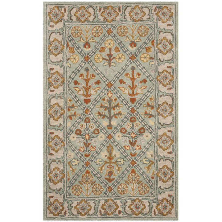 SAFAVIEH Heritage HG738A Handmade Cream / Blue Rug Image 8